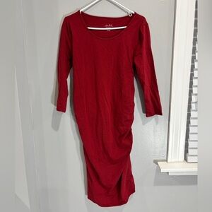 open lace back dress Pinkblush Red Lace Overlay Maternity Maxi Dress